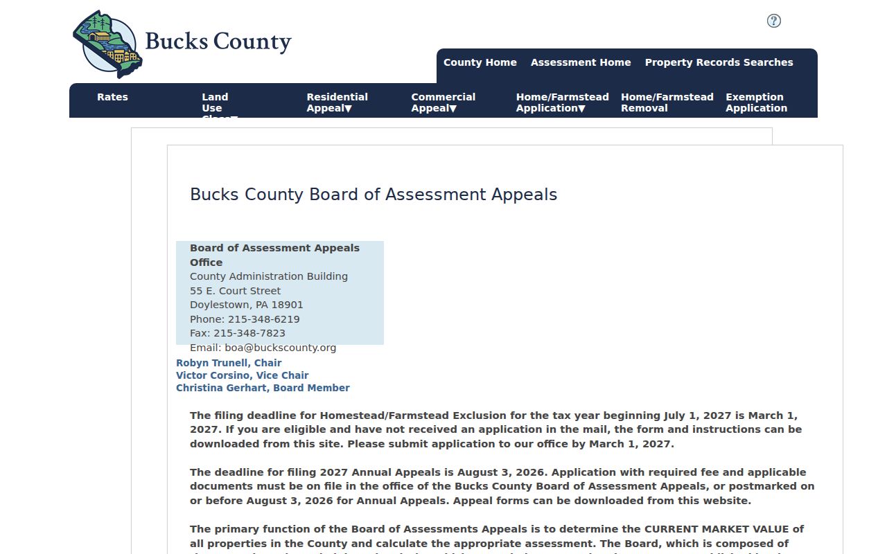 Bristol Township street directory assessment search route at Bucks County Board of Assessment